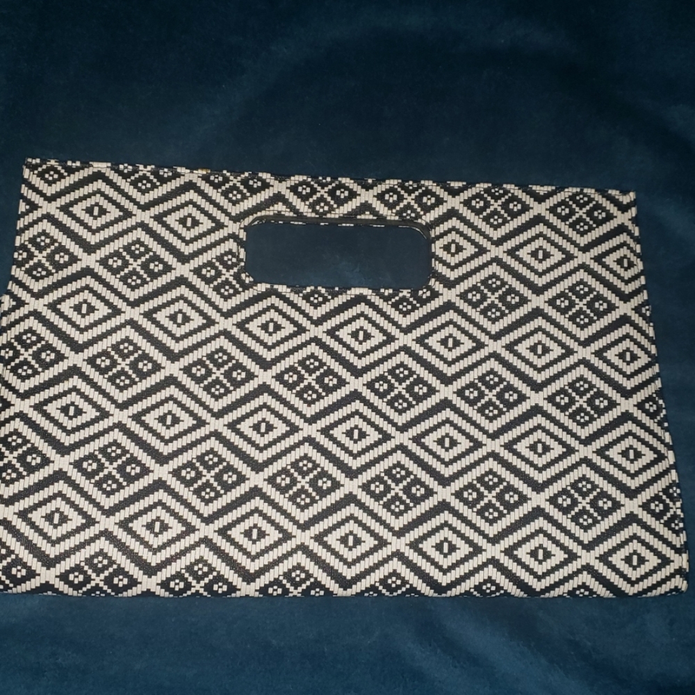 Black and white clutch